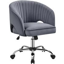 Silla de Oficina Yaheetech de Felpa Giratoria con Respaldo Barril Gris Silla de Oficina Yaheetech de Felpa Giratoria con Respaldo Barril Gris