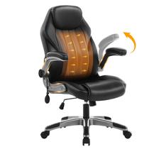 Silla de Oficina Ylzyxal con Brazos Plegables Ergonómicos y Soporte Lumbar en PU