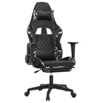 Silla Gamer vidaXL Ajustable con Reposapiés de Cuero Sintético