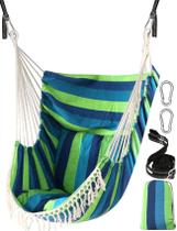 Silla Hamaca Chihee Colgante con 2 Almohadas Azul Verde