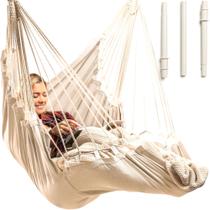 Silla Hamaca Colgante - Silla Colgante para Exterior e Interior - Silla Hamaca con Columpio - Instalación Rápida y Fácil con Kit de Hardware - Soporte Completo y Espacioso para Todo el Cuerpo - Capacidad para 200 kg