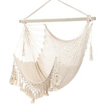 Silla Hamaca YAERSI Beige con Cuerda de Algodón Capacidad 68 kg