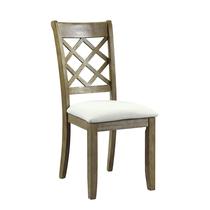 Silla Lateral Tapizada Acme Karsen de Madera con Lino Beige