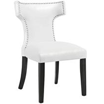 Silla Modway Curve para Comedor de Vinilo Blanca con Estructura de Madera Maciza