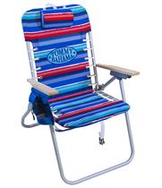 Silla Tommy Bahama Hi-Boy con asiento alto de 43 cm y plegable de 4 posiciones, colorida