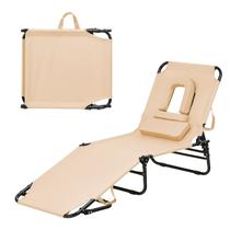 Silla Tumbona Plegable para Playa gotoplay con 5 Posiciones Ajustables de Respaldo