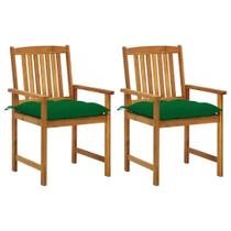 Sillas de director Casafoyer de madera maciza de acacia con cojines 2 piezas Sillas de director Casafoyer de madera maciza de acacia con cojines 2 piezas