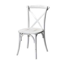 Sillas para comedor con respaldo cruzado, acabado blanco lavado, paquete de 1 Sillas para comedor con respaldo cruzado, acabado blanco lavado, paquete de 1