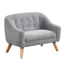 Sillón para Niños Benzara Aelia Gris Tapizado en Chenilla con Patas de Madera Sillón para Niños Benzara Aelia Gris Tapizado en Chenilla con Patas de Madera