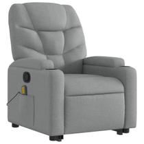 Sillón Reclinable con Masaje y Función de Levantarse Casafoyer Tela Gris Claro