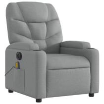 Sillón reclinable eléctrico con masaje vidaXL tela gris claro Sillón reclinable eléctrico con masaje vidaXL tela gris claro