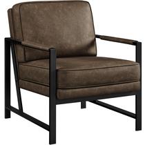 Sillón Yaheetech Retro de Ocio en Cuero PU Marrón Sillón Yaheetech Retro de Ocio en Cuero PU Marrón