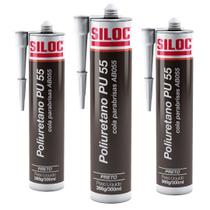 Siloc PU55 Cartucho 300ML/366G Preto KIT-3UN