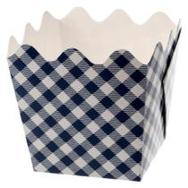 Silver Junina Cachepot Xadrez Azul 8un Hj058c