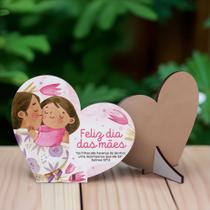 Símbolo Amor 50 Coração MDF Gratidão Lembrança Dia das Mães