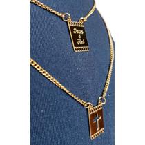 Símbolo De Proteção: Escapulário Em Aço Cirúrgico 316l - Dourado Símbolo De Proteção: Escapulário Em Aço Cirúrgico 316l - Dourado