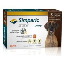 Simparic 120mg para Cães de 40,1kg a 60kg - 3 Comprimidos