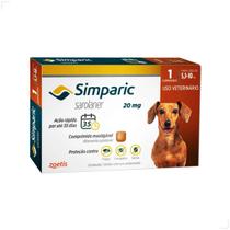 Simparic 20 Mg 5,1 A 10 Kg 1 Comprimido Zoetis Antipulgas e Carrapato Sarna