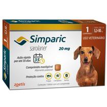 Simparic 20mg Antipulgas para Cães 5,1Kg a 10Kg 1 Comprimido - Zoetis