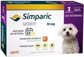 Simparic 3 Comprimidos 10 Mg para cães de 2,6 A 5 Kg - Zoetis