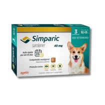 SIMPARIC 40MG Para Cães 10,1 à 20kg - Com 3 Comprimidos