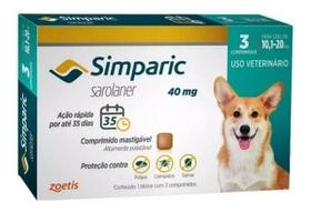 Simparic 40mg para cães de 10 a 20 kg 3 comprimidos Zoetis Lacrado e original