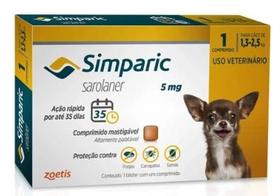 Simparic 5 mg Cães 1,3 a 2,5 kg 1 comprimido - Antipulgas