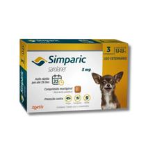 SIMPARIC 5MG Para Cães 1,3 à 2,5kg - Com 3 Comprimidos