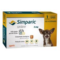 Simparic 5mg para Cães de 1,3kg a 2,5kg caixa com 1 Comprimido