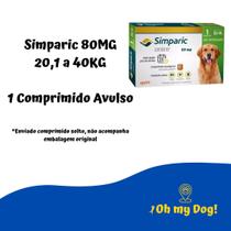 Simparic 80mg 20,1 a 40kg 1 comprimido avulso