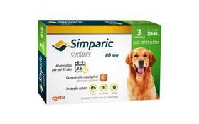 Simparic 80mg Anti Pulga E Carrapato Cães De 20 A 40kg 3 Comprimidos - Zoetis