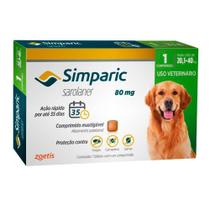 Simparic 80mg para Cães de 20,1 a 40kg com 1 Comprimido Mastigável Simparic 80mg para Cães de 20,1 a 40kg com 1 Comprimido Mastigável