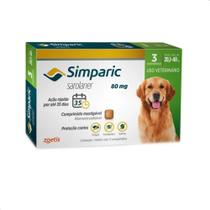 Simparic 80mg para Cães de 20,1kg a 40kg - 3 Comprimidos Simparic 80mg para Cães de 20,1kg a 40kg - 3 Comprimidos