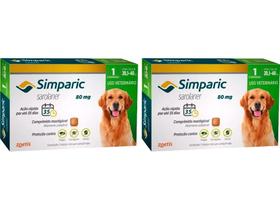 Simparic 80mg para de Cães 20,1 a 40kg - 1 Comp. - Zoetis - 2 Unidades Simparic 80mg para de Cães 20,1 a 40kg - 1 Comp. - Zoetis - 2 Unidades