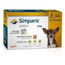 Simparic Antipulga para cães 5mg 1,3 a 2,5 kg caixa com 3 comprimidos