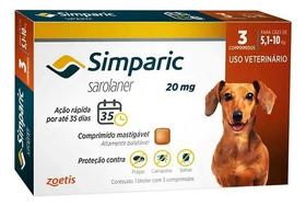 Simparic Antipulgas Carrapatos E Sarnas Para Cão 20mg 3 Cp