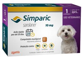 Simparic Antipulgas e Carrapatos 10mg - 2,6kg a 5kg Zoetis 1cpr Simparic Antipulgas e Carrapatos 10mg - 2,6kg a 5kg Zoetis 1cpr
