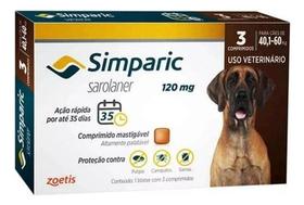 Simparic Antipulgas e Carrapatos 120mg 40 A 60kg 3 Comprimidos