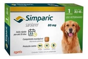 Simparic Antipulgas e carrapatos Cachorro Cão Cães 20 á 40 Kg 1 Uni