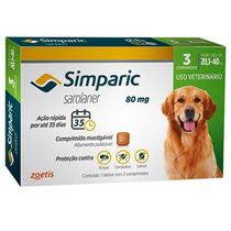 Simparic Antipulgas e Carrapatos Cães 20 A 40kg c/3 Comprimidos 80mg