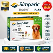 Simparic Antipulgas e Carrapatos para Cães 20 a 40kg - 3 Comprimidos Mastigáveis Simparic Antipulgas e Carrapatos para Cães 20 a 40kg - 3 Comprimidos Mastigáveis