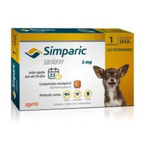 Simparic Antipulgas e Carrapatos para Cães de 1,3 a 2,5kg 1 Comprimido 5mg Zoetis Simparic Antipulgas e Carrapatos para Cães de 1,3 a 2,5kg 1 Comprimido 5mg Zoetis