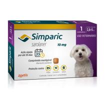 Simparic Antipulgas e Carrapatos para Cães de 2,6 a 5kg 1 Comprimido 10mg Zoetis Simparic Antipulgas e Carrapatos para Cães de 2,6 a 5kg 1 Comprimido 10mg Zoetis