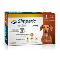 Simparic Antipulgas e Carrapatos para Cães de 5,1 a 10kg 1 Comprimido 20mg Zoetis