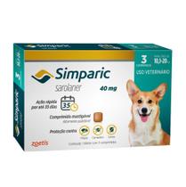 Simparic antipulgas para Cães de 10-20Kg - 40mg - cx com 3 compr - Zoetis