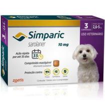 Simparic antipulgas para Cães de 2,6 a 5Kg - 10mg - 3 comprimidos - Zoetis