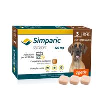 Simparic antipulgas para Cães de 40,1 a 60Kg - 120mg - cx com 3 compr - Zoetis