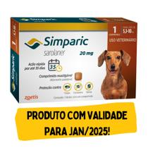 Simparic antipulgas para Cães de 5,1 a 10Kg - 20mg - cx com 1 compr - Zoetis