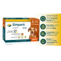 Simparic antipulgas para Cães de 5,1 a 10Kg - 20mg - cx com 3 compr - Zoetis Simparic antipulgas para Cães de 5,1 a 10Kg - 20mg - cx com 3 compr - Zoetis