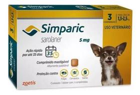 Simparic Para Cães De 1,3 A 2,5kg - 5mg - 3 Comprimidos - Zoetis